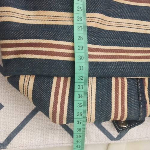 Women’s striped fabric bag beige-blue vintage like new