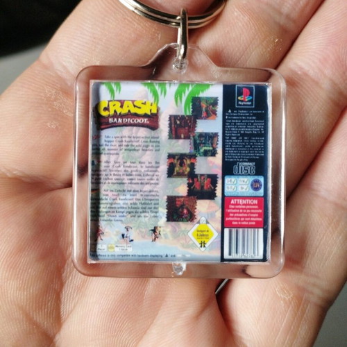 Crash Bandicoot PS1 keychain new acrylic