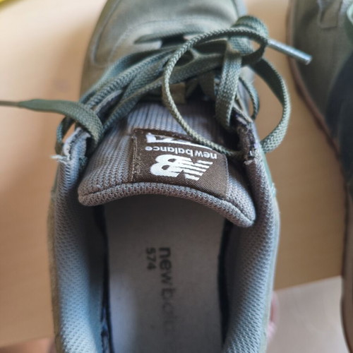 New Balance 574 sneakers used, size 44, khaki with gum sole