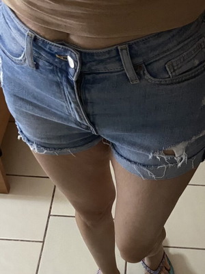 H&M shorts blue, like new, with rips, size M