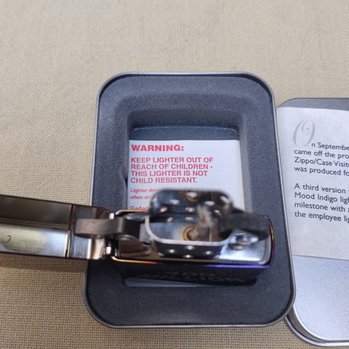 Zippo 2003 "400 Million" Mood Indigo lighter like new, collectible edition