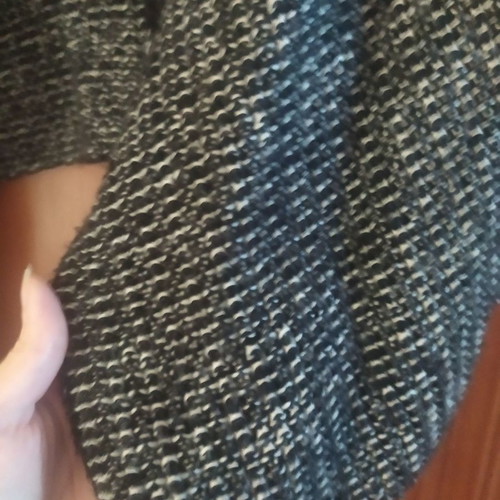 Knitted cardigan used with leather sleeves black