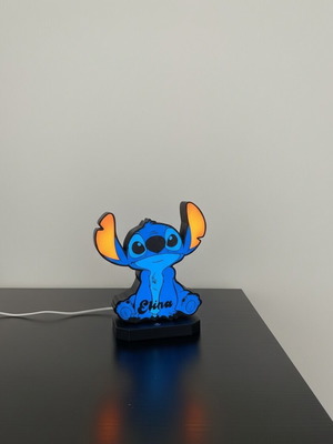 Παιδικό LED Φωτιστικό Stitch Καινούργιο με Όνομα 3D Printed