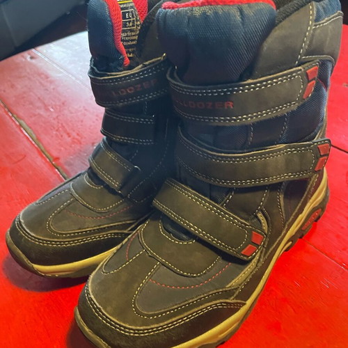 Bulldozer kids' ankle boots like new, size 34, black with fur lining
