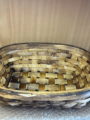 Wood wicker basket set of 3 new