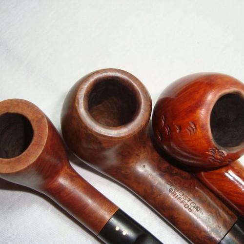 Tobacco pipes Vanguard, Dr. Boston, Pipex with wooden ESA Denmark stand used