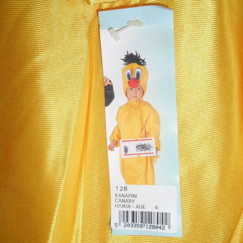 Carnival costume canary new, height 90 cm