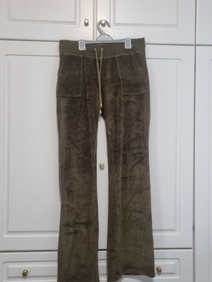 SugarFree velour khaki sweatpants, size large
