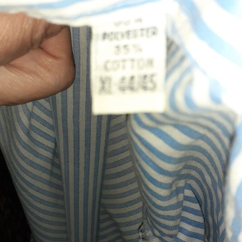Harry Morgan striped shirt XL 44-45 like new, white and blue stripes