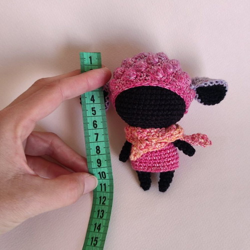 Amigurumi doll new, black girl with pink dress
