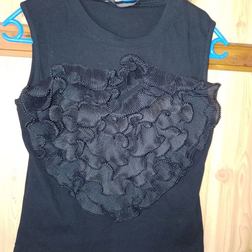 Blouse with Ruffles Jasmine New, Black, Sizes S/M