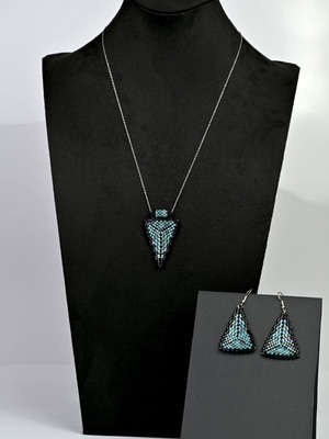 Starry Night set custom made, necklace and earrings