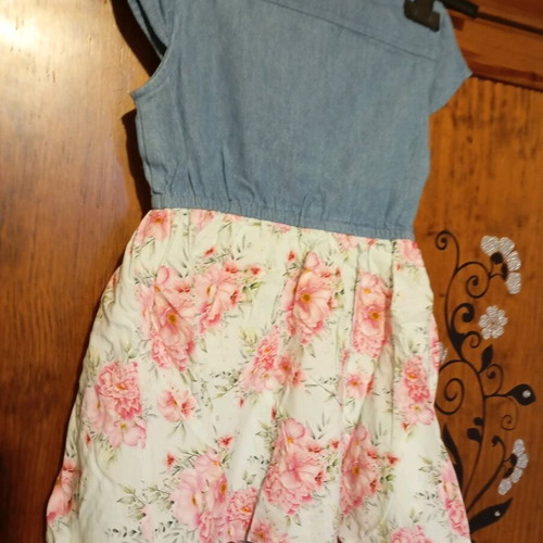 Alouette children's dress like new for 3 years with denim bust and lined skirt