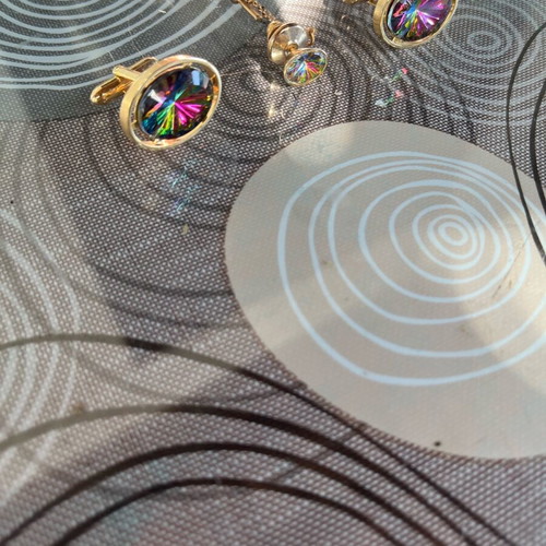 Cufflinks like new, multicolored