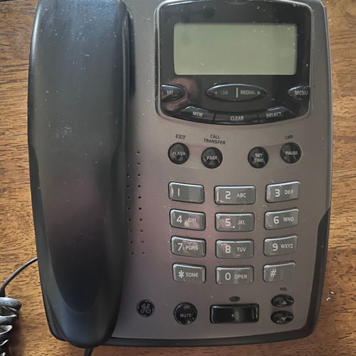General Electric landline phone used, gray, wired