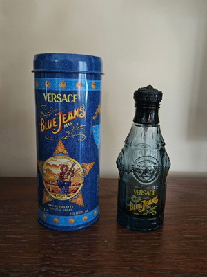 Versace Blue Jeans man empty bottle with tin box used