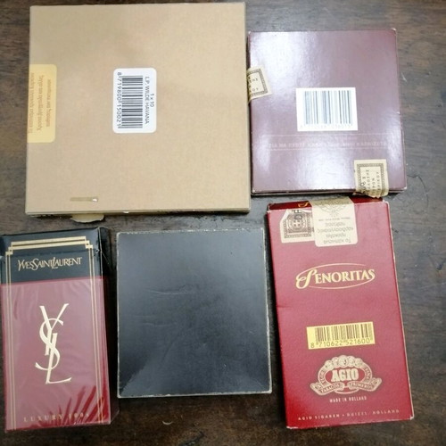 Collectible cigarette and cigar boxes used, pack of 5 pieces