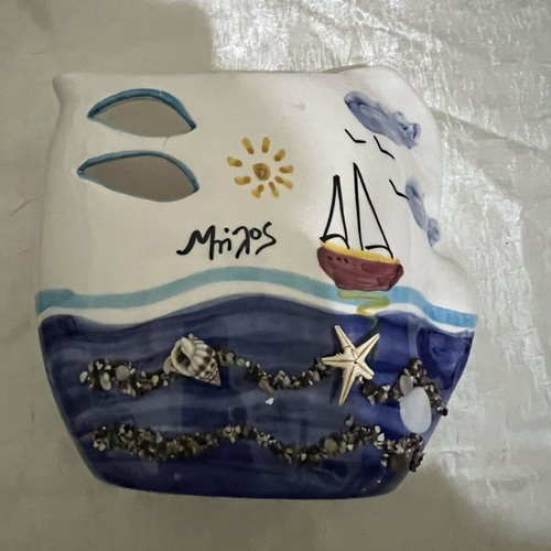 Handmade decorative vase from Milos like new