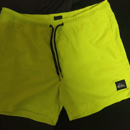 Quiksilver men's swim shorts bright yellow like new size M