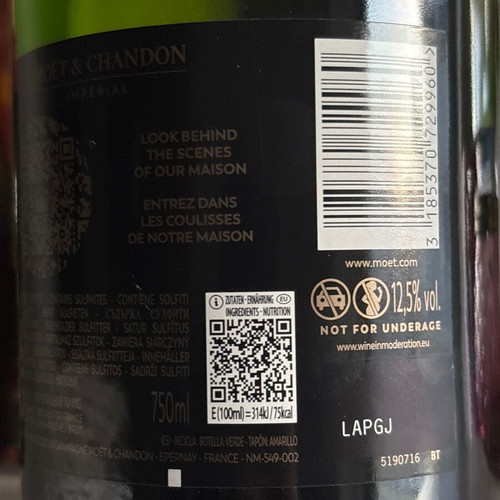 Moet et Chandon 750ml Imperial Brut Champagne new, sealed