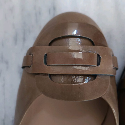 Rollini beige (nude) patent leather ballerina shoes new size 37