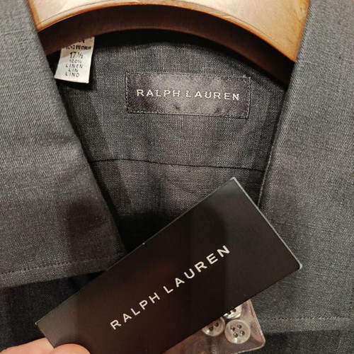 Ανδρικό πουκάμισο Ralph Lauren λινό μαύρο XL καινούργιο