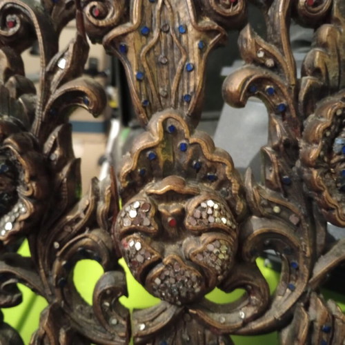 Carved wooden mirror from Thailand like new