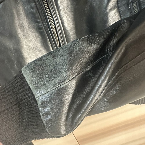 Brokers Jeans men's leather jacket, black, size L