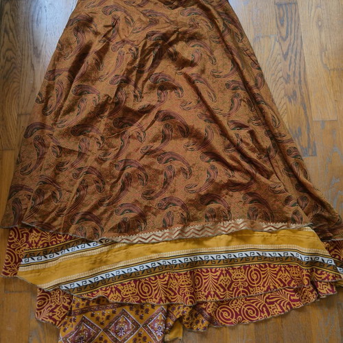 Indian silk blend skirt like new, worn both ways, colorful