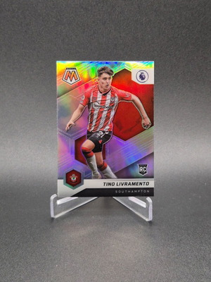 2021-22 Panini Mosaic Premier League Silver Prizm Tino Livramento Rookie Card #160 Southampton