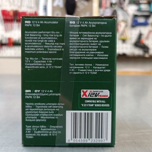 PARKSIDE Rechargeable Battery 12V 4Ah New, Compatible with X 12 V TEAM