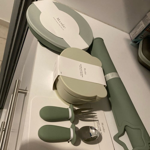 Moonkie baby feeding set new, silicone food items gift set