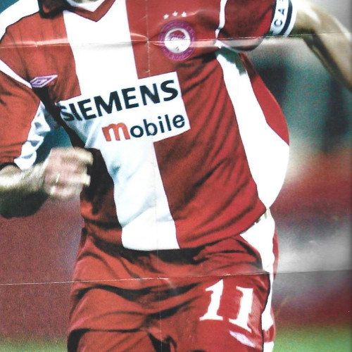 Predrag Djordjevic Olympiakos - Arsenal poster used, rare collectible