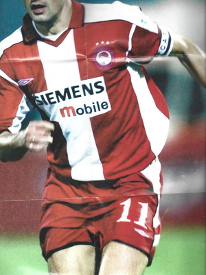 Predrag Djordjevic Olympiakos - Arsenal poster used, rare collectible