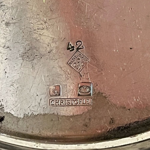 Christofle silver-plated wine coaster used with historic hallmark