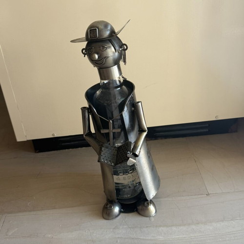 Metal Bottle Holder like new, handmade industrial style