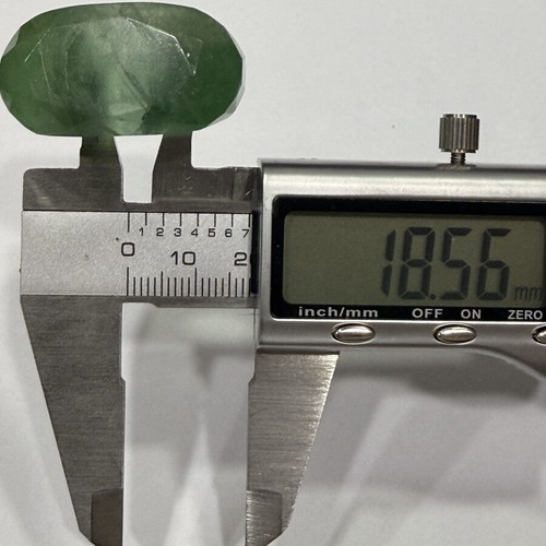 Ring with solid green fluorite, new