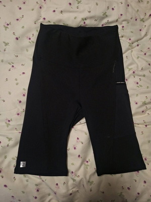 Biker leggings used Domyos black size S with pocket