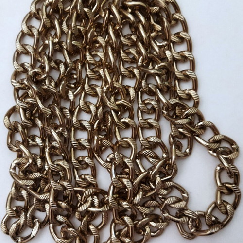 Chain for handmade knitted bags, bronze lightweight aluminum, 2 meters