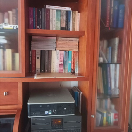 Bookcase cabinet like new with storage space and drawers