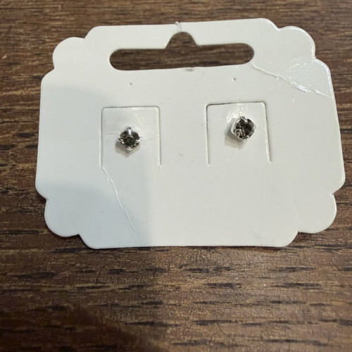 Stud earrings new, silver and black