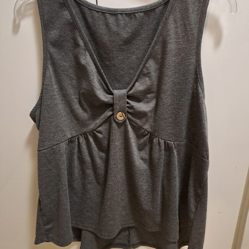 Sleeveless grey top, size XXL