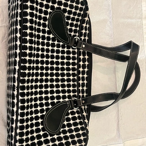 Estée Lauder Tweed shoulder bag used, black and white, 38x21