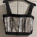 Zara sequin skirt-bustier set new, black-silver