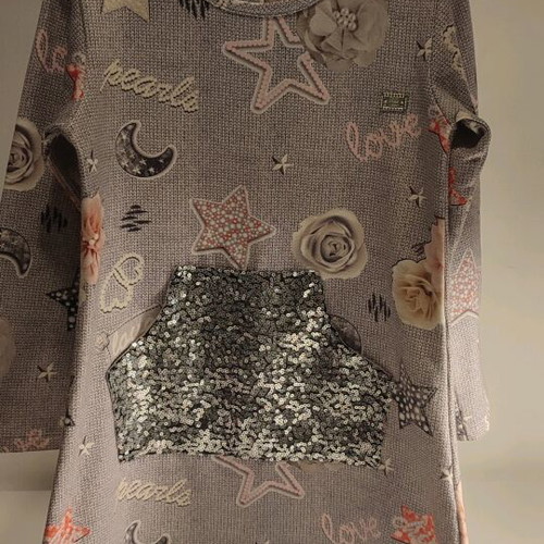 Dress used, warm, gray, for 6 years old