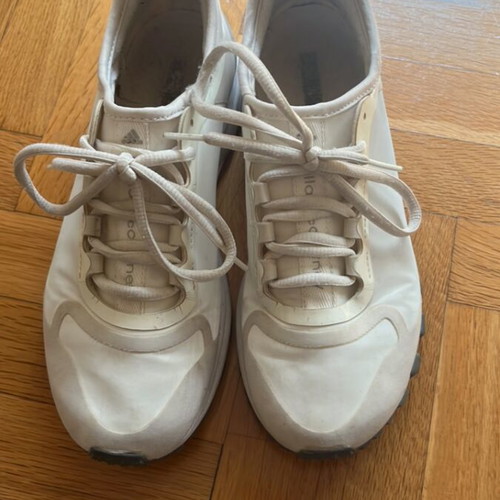 Adidas by Stella McCartney Adizero XT athletic shoes used, white and grey