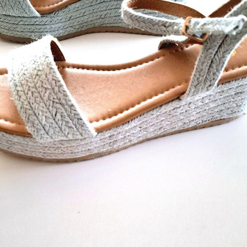 Shein turquoise platform espadrille sandals with anatomical sole sz40 new