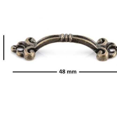 Vintage handle for boxes new, zinc alloy