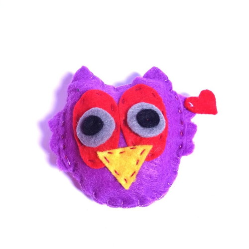 Owl brooch handmade from felt new