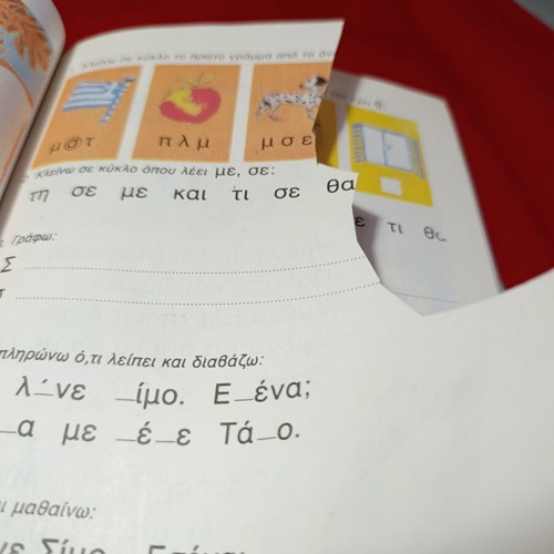 Vintage school textbooks "Η Γλώσσα μου για την Πρώτη Δημοτικού" parts 1 & 2 used